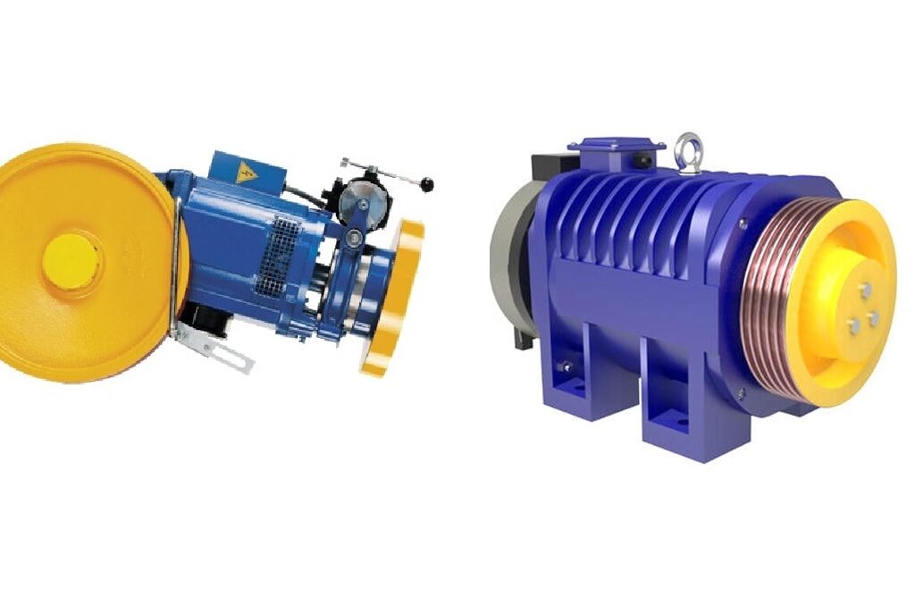 Comparison of elevator gearbox motor with gearless motor